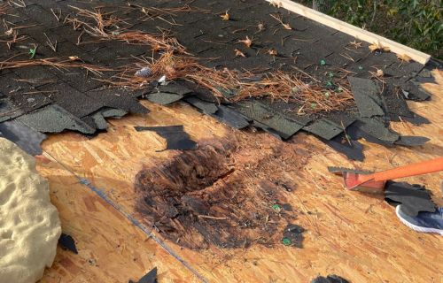 Damaged Roof Repair By Neighbor Metal Roof